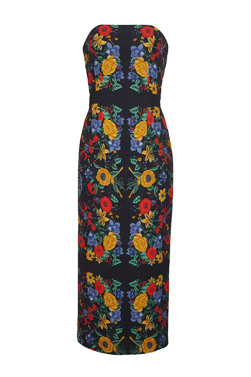 Leah Dress | Flora Scarf Black