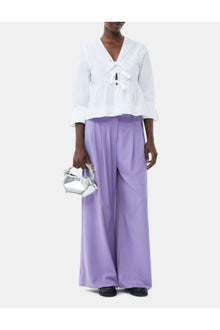 Light High Waist Flared Leg Trousers | Purple Haze