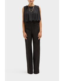 Lillian Silk Grecian Style Top | Black