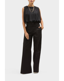 Lillian Silk Grecian Style Top | Black