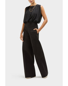 Lillian Silk Grecian Style Top | Black