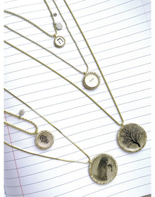 Lithograph Diamond and Silver Necklace | Two Tone Gold Plated Silver
