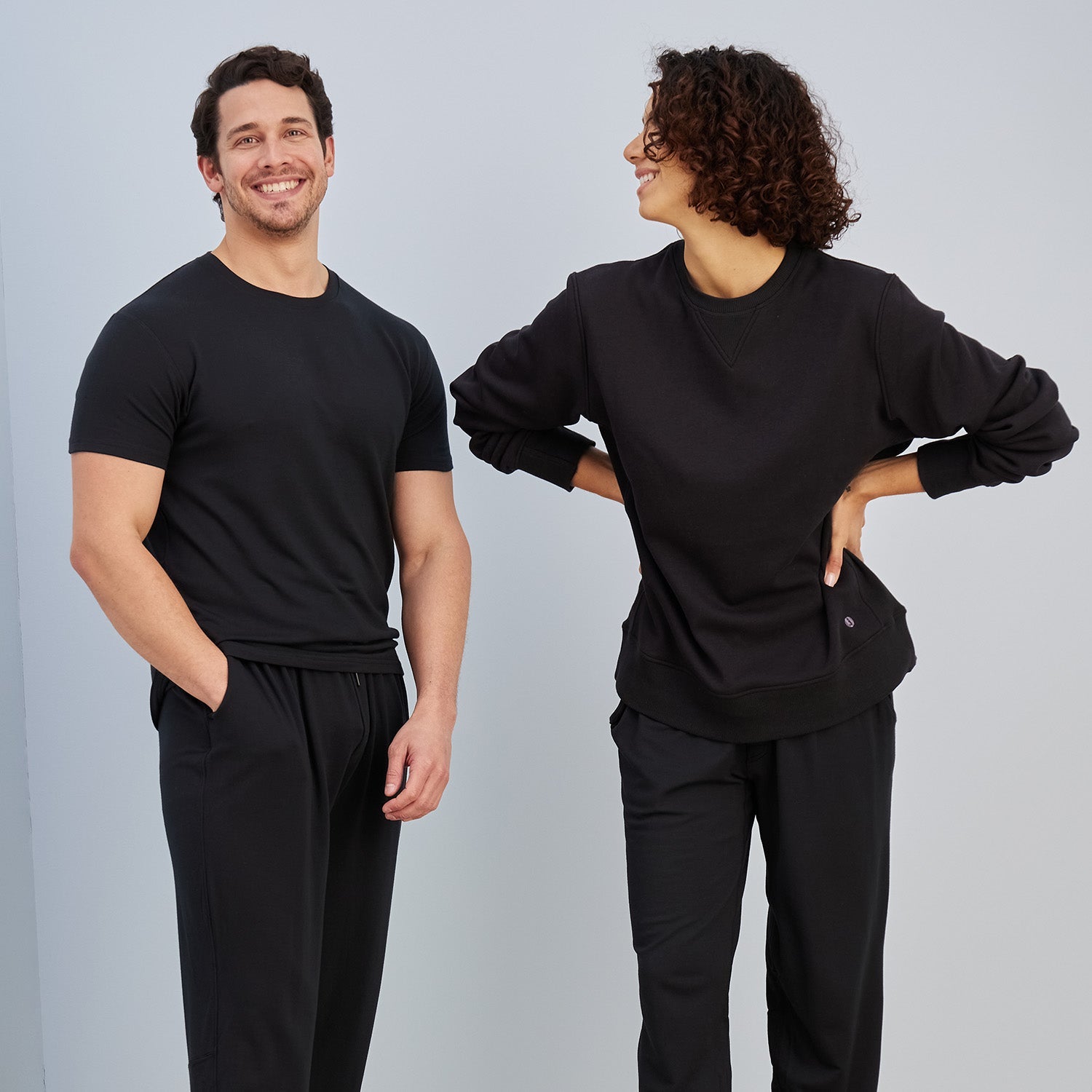Chilluxe Brushed Fleece Crew | Black