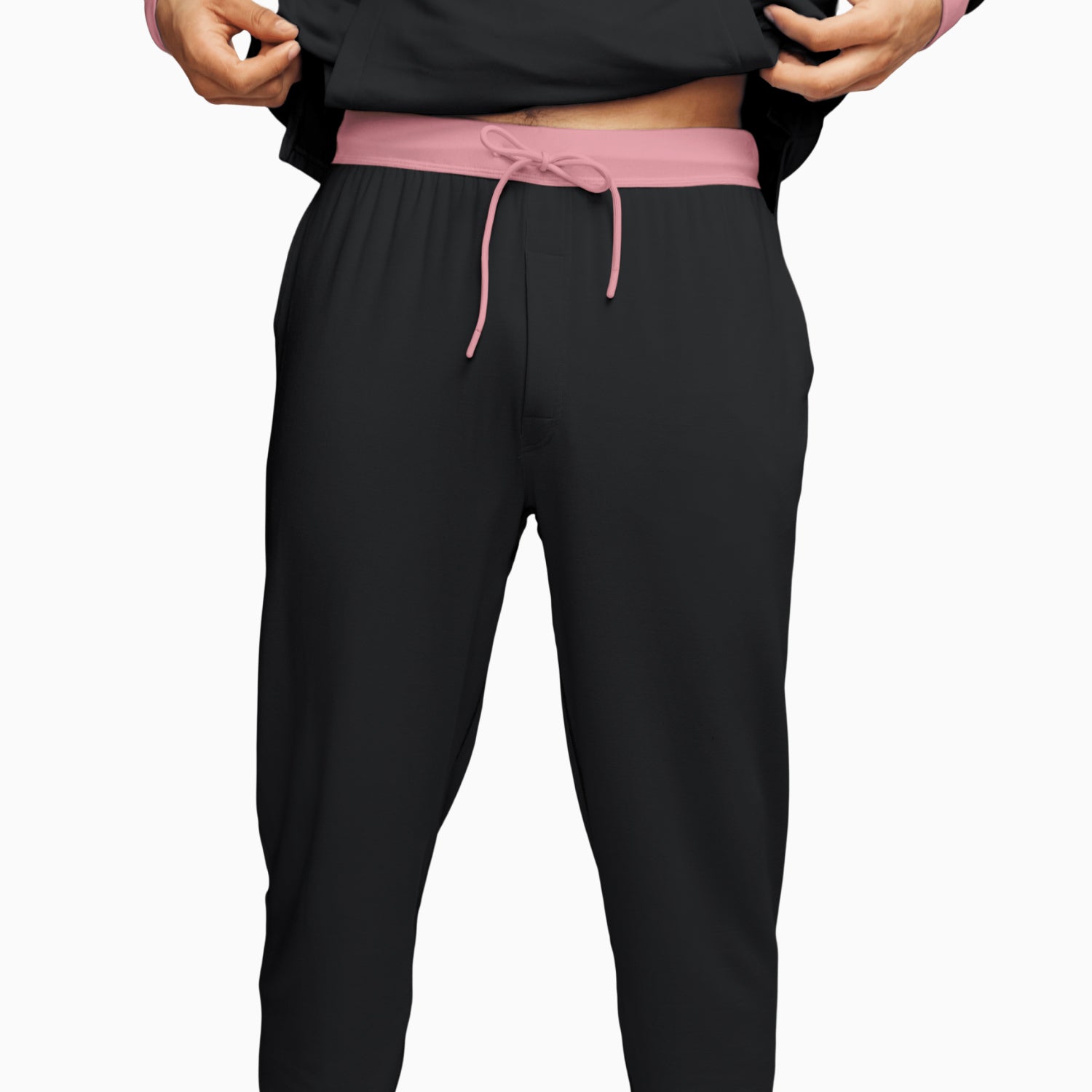 Modal French Terry Long House Shorts | Black/Flamingo