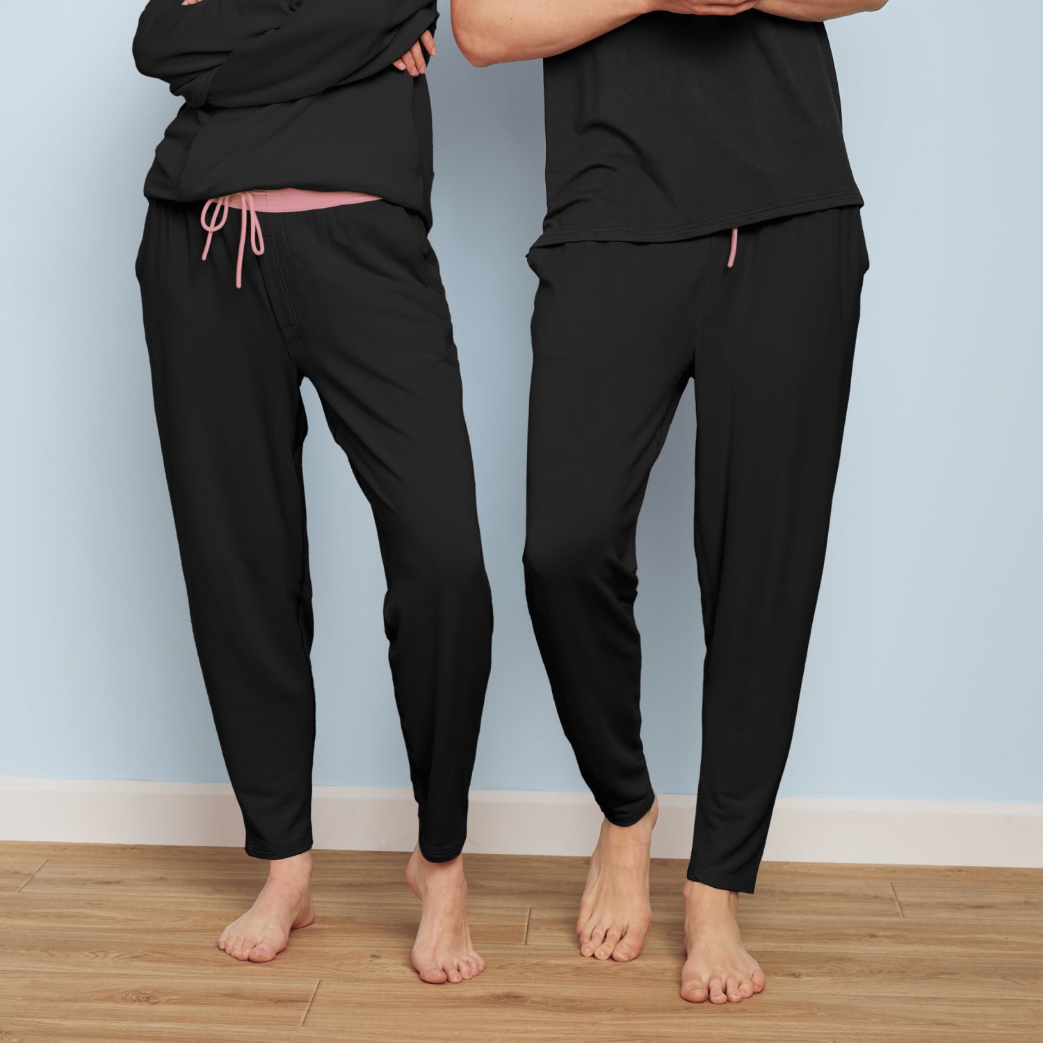 Modal French Terry Long House Shorts | Black/Flamingo
