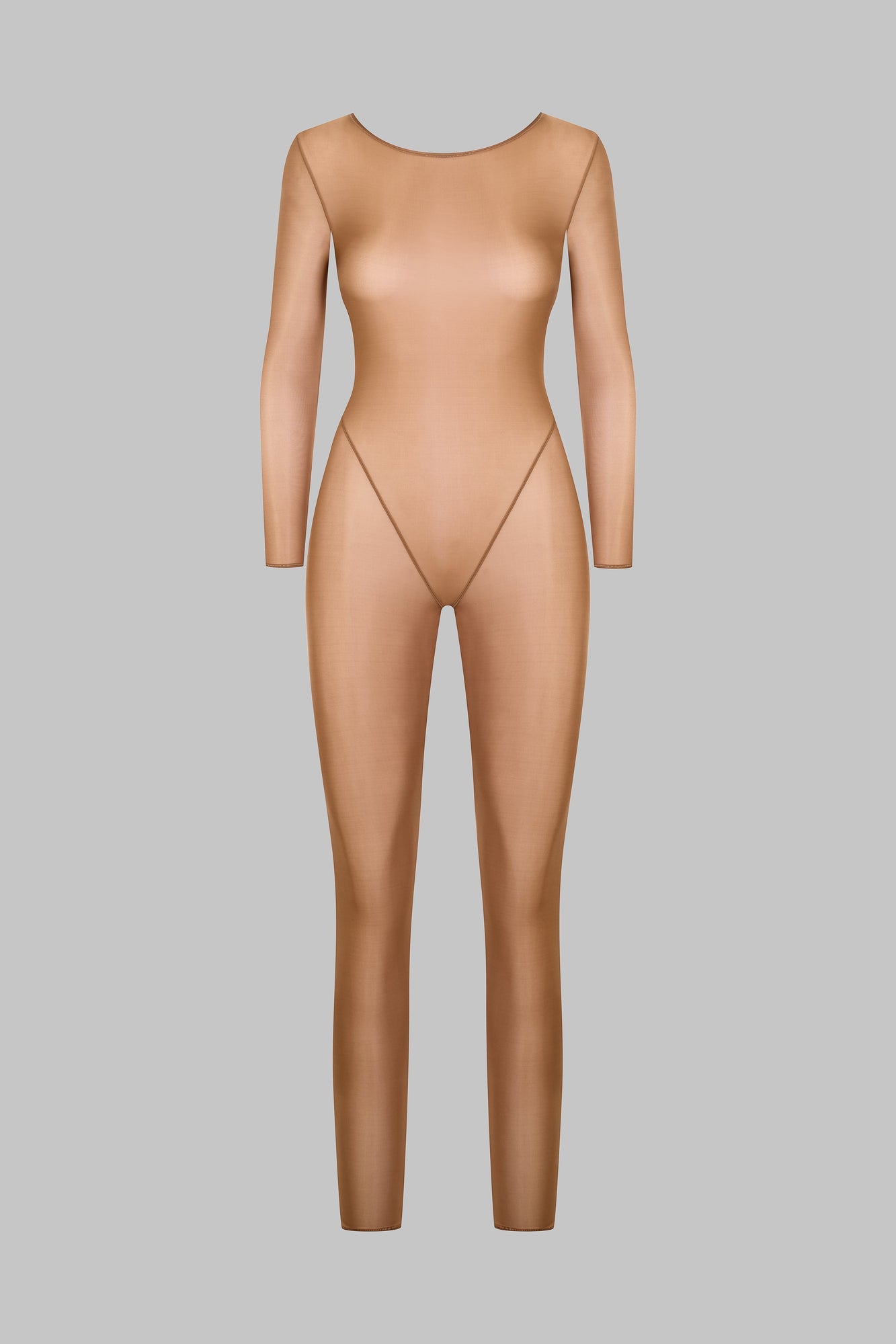 Open Back Long Sleeve Catsuit - French Kiss Light | Sienna