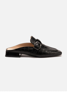 Low-heeled Muller Slippers | Black