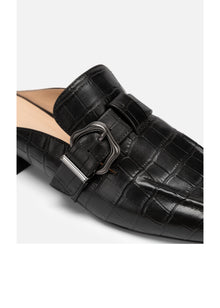 Low-heeled Muller Slippers | Black