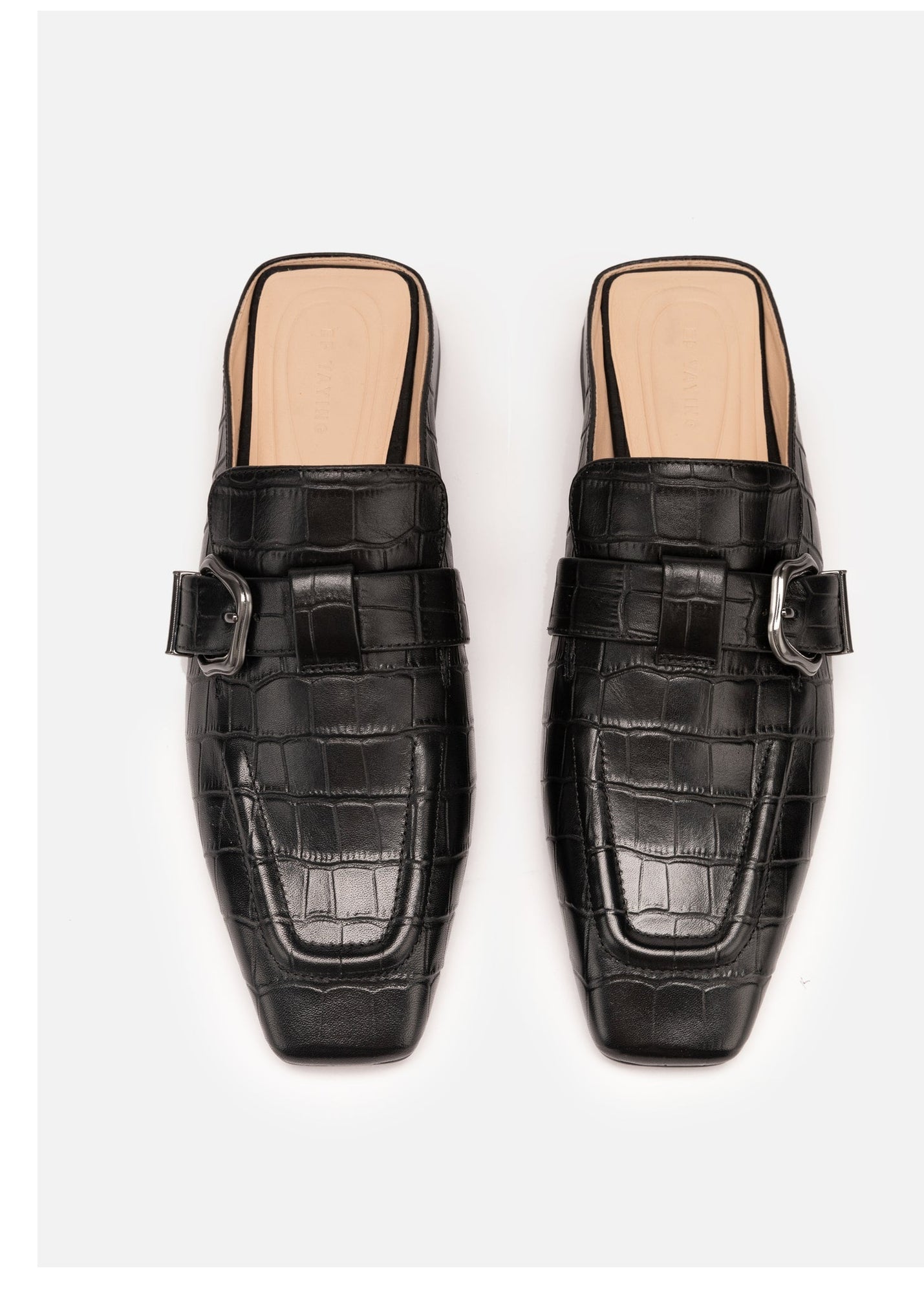 Low-heeled Muller Slippers | Black