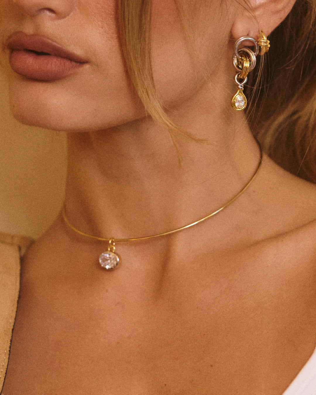 The Marais Pendant Wire Necklace | Gold/Silver