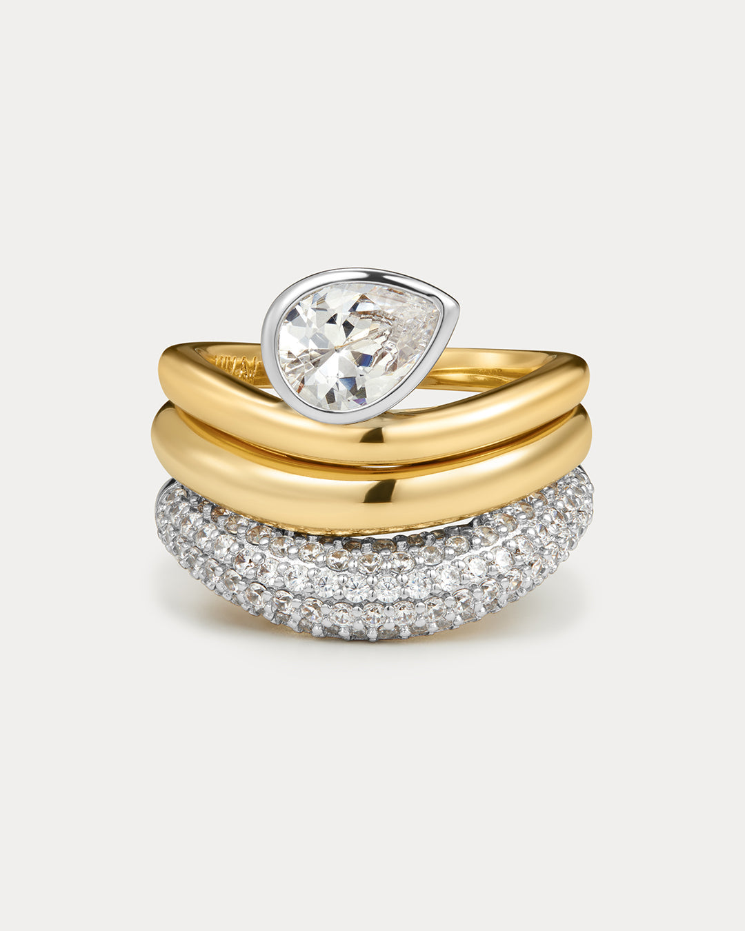 The Marais Wave Ring Set | Gold/Silver