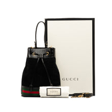 Gucci | Pre-Owned Suede Ophidia Web Bucket Bag | Black