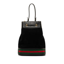 Gucci | Pre-Owned Suede Ophidia Web Bucket Bag | Black