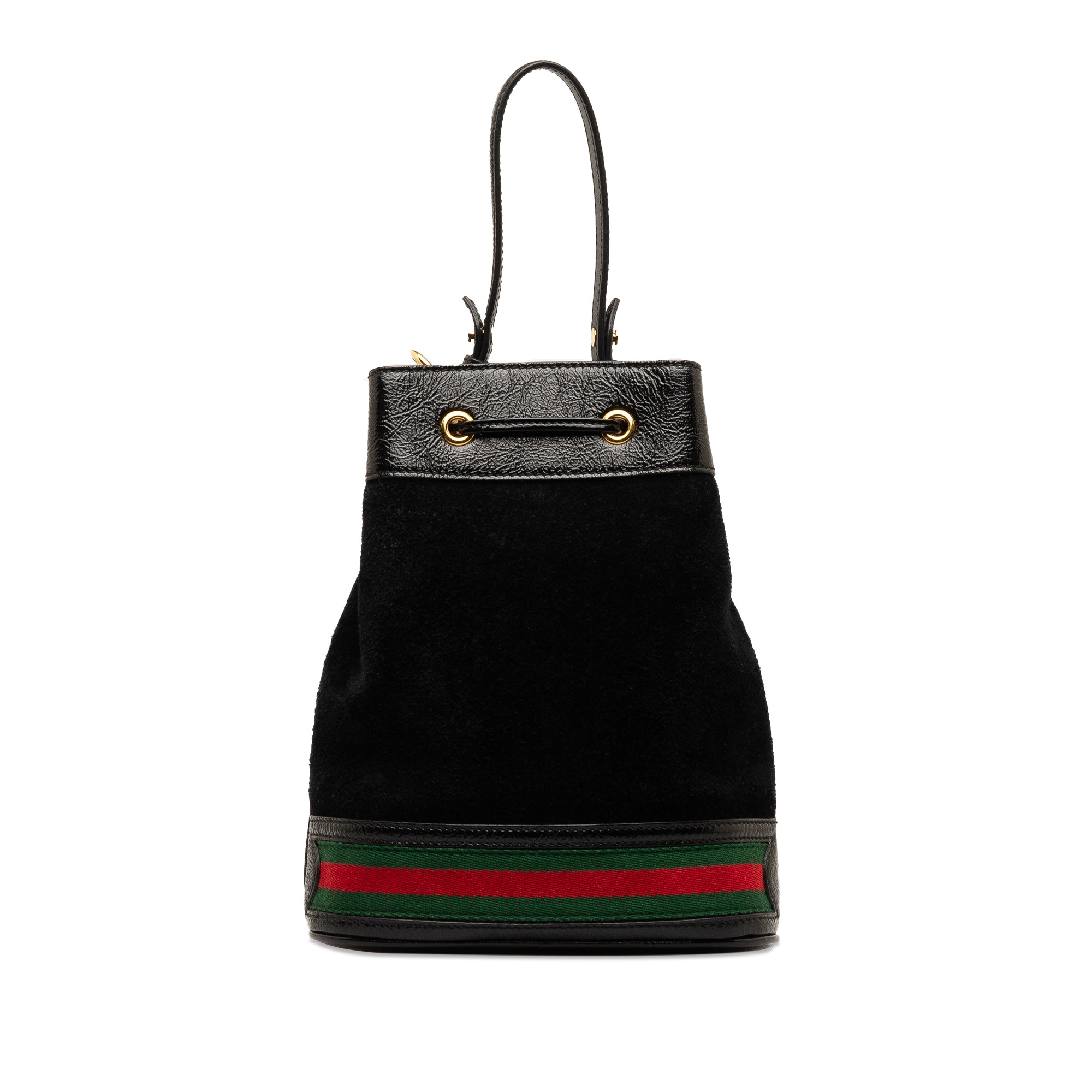 Gucci | Pre-Owned Suede Ophidia Web Bucket Bag | Black