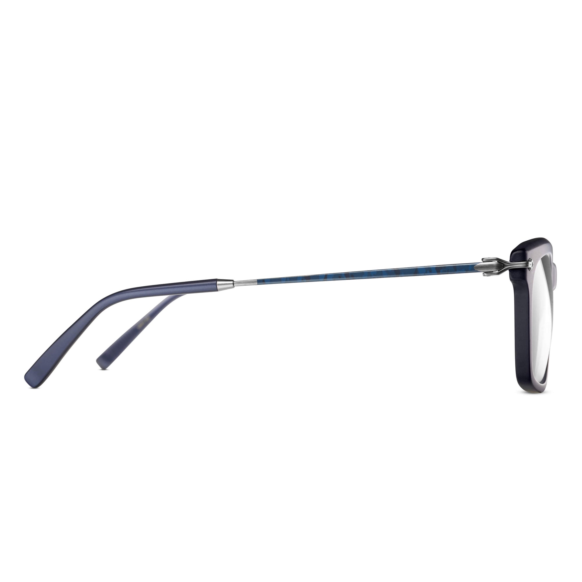 M2037 Rectangle Optical | Matte Navy/Antique Silver | Clear Lens | 50MM