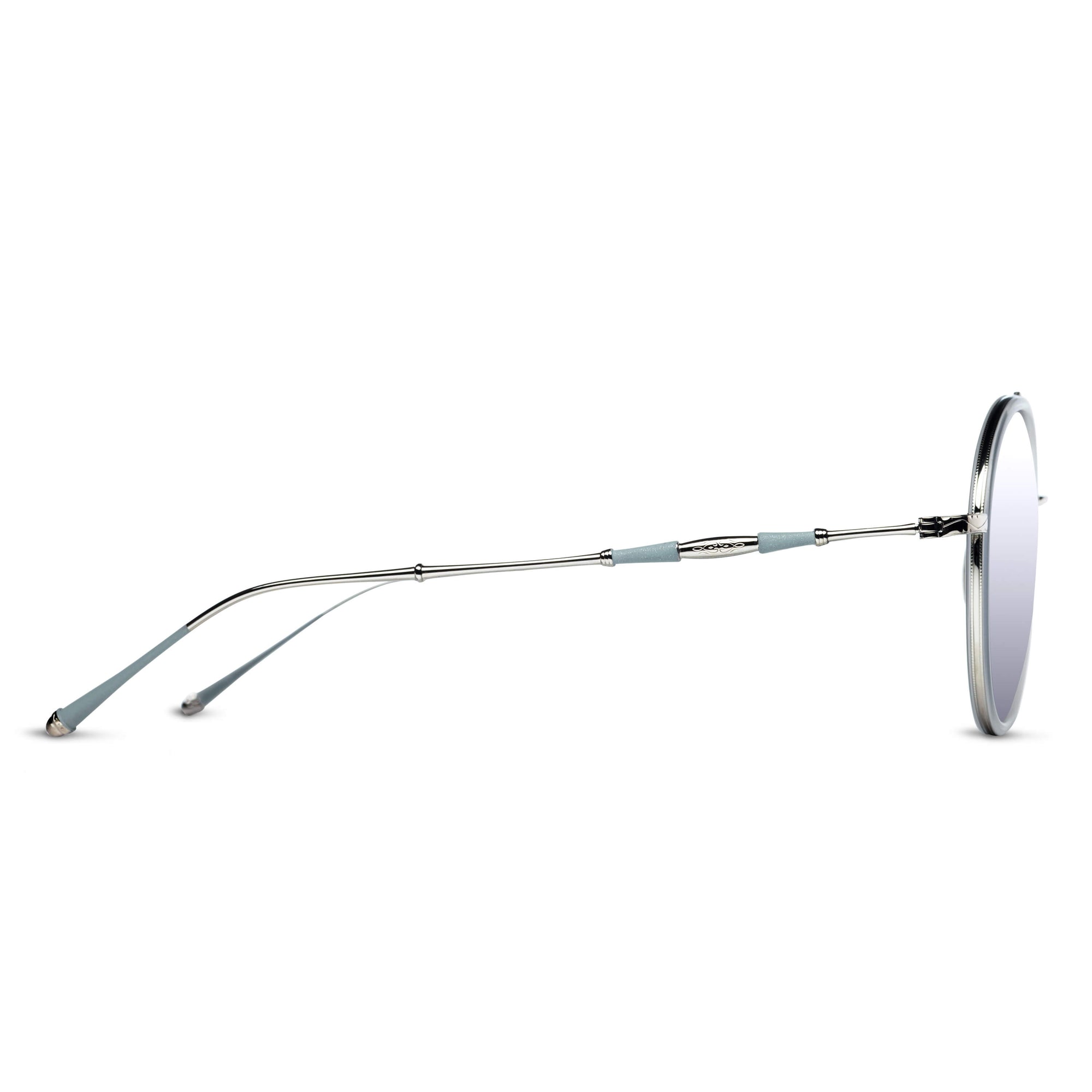 M3050 Round Sunglass | Palladium White | Silver Mirror Lens | 53MM