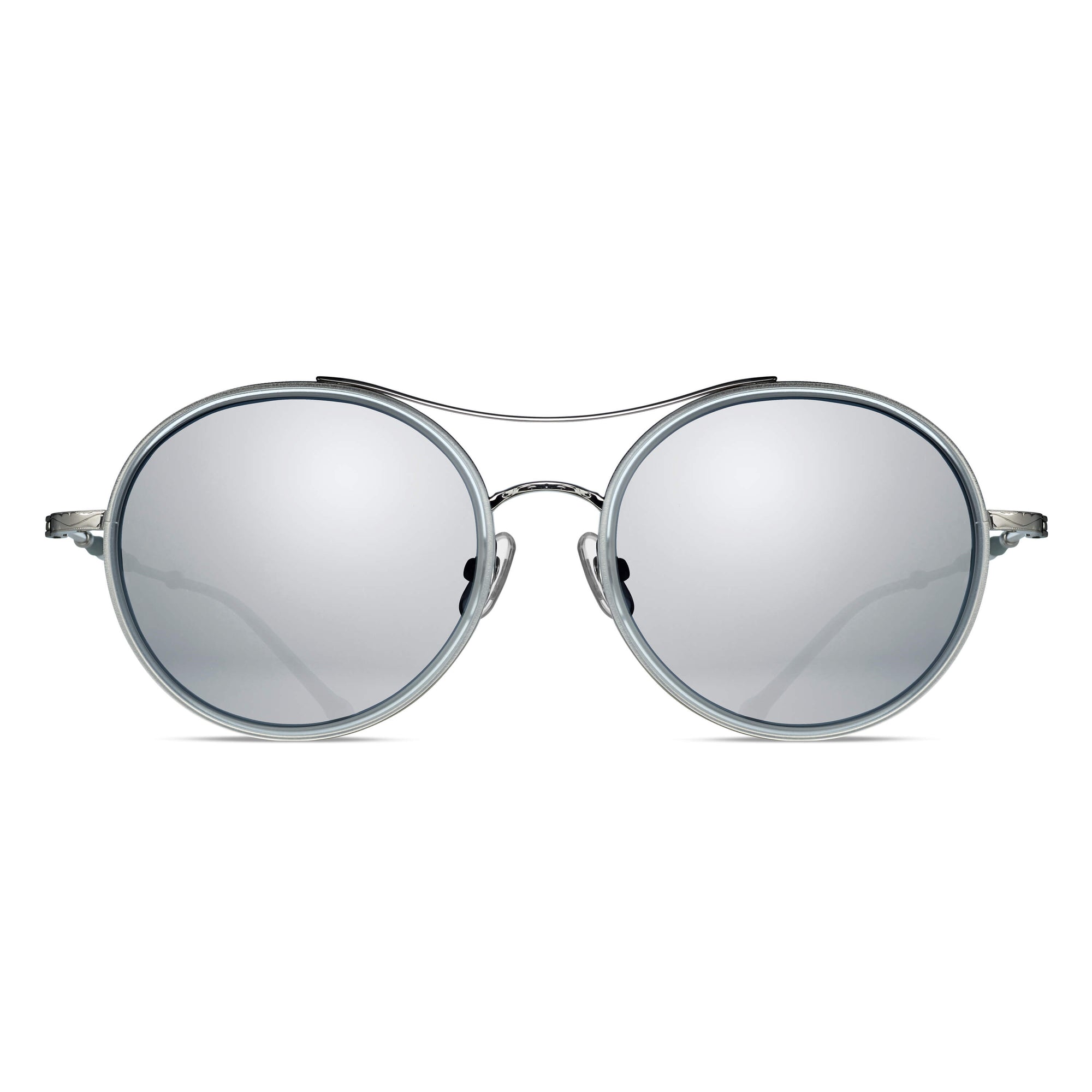 M3050 Round Sunglass | Palladium White | Silver Mirror Lens | 53MM
