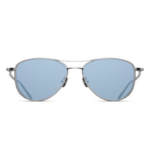 M3088 Aviator Sunglass | Brushed Silver | Cobalt Blue Lens | 55MM
