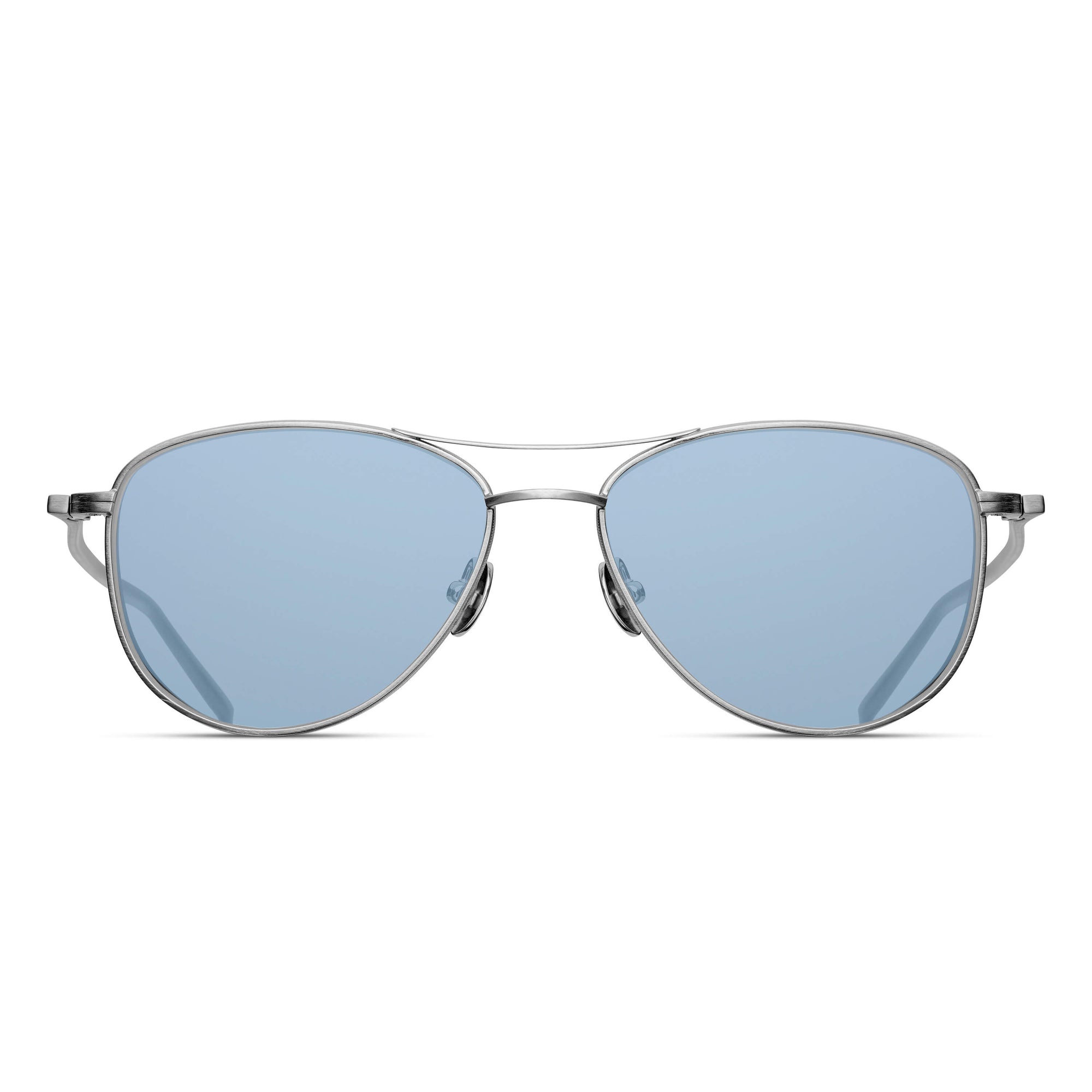 M3088 Aviator Sunglass | Brushed Silver | Cobalt Blue Lens | 55MM