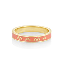 Women | Mama Enamel Band – Melon Enamel | 14k Yellow Gold