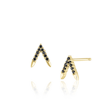 Women | Black Diamond Peak Studs | 14k Yellow Gold