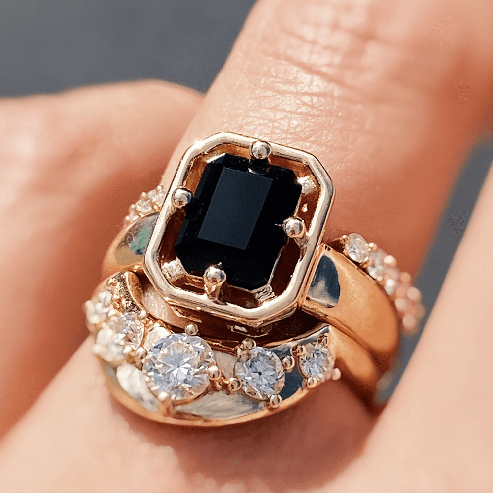 Women | Black Onyx Georgia Ring | 14k Yellow Gold