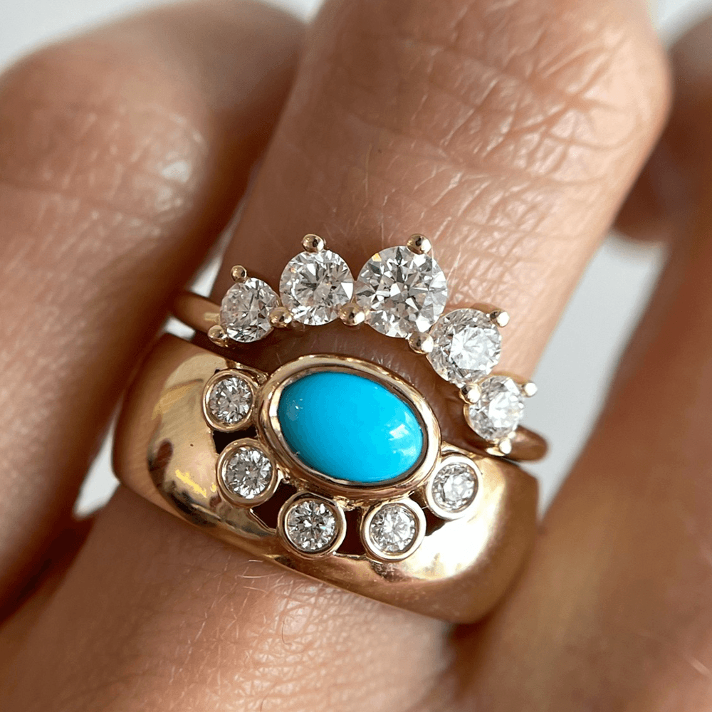 Women | Apollonia Turquoise Cigar Band | 14k White Gold