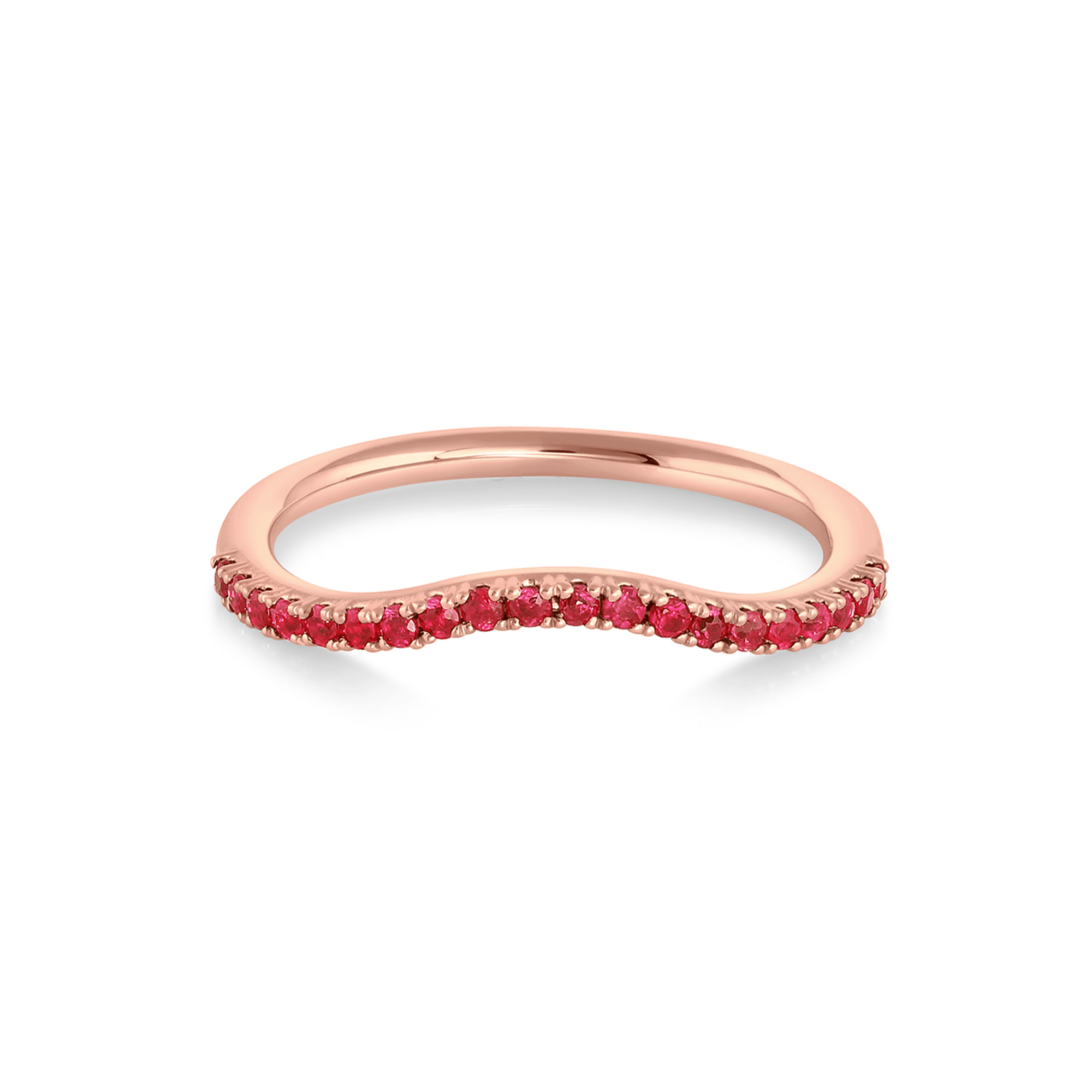 Women | Ruby Simple Wave Band | 14k Rose Gold