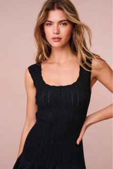 Maryanne Metallic Knit Mini Dress | Black