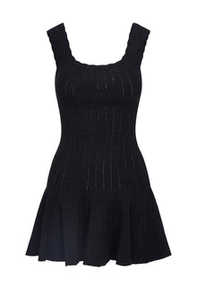 Maryanne Metallic Knit Mini Dress | Black