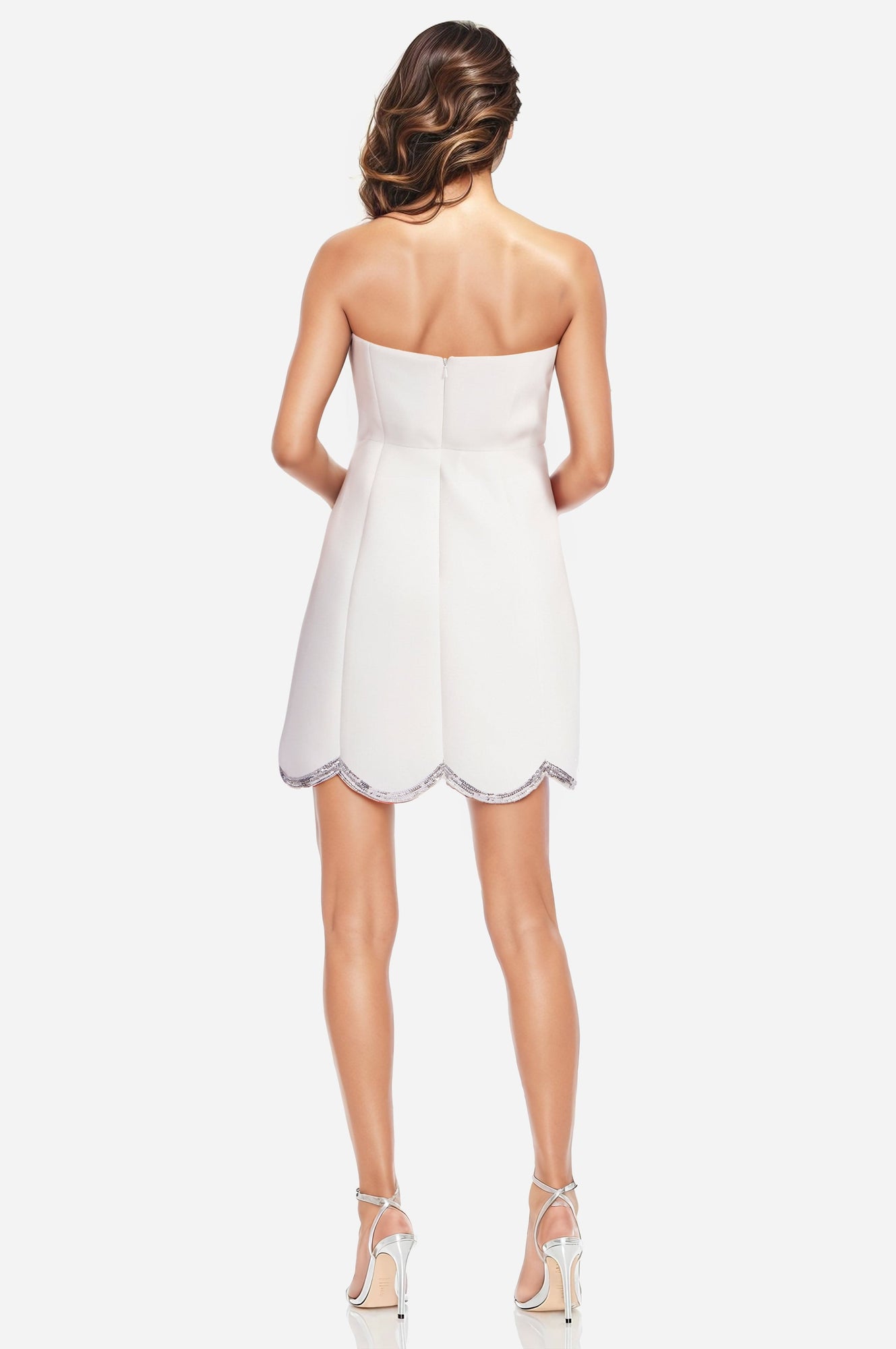 ONE33 SOCIAL | The Abigail White Strapless Mini Cocktail Dress | White