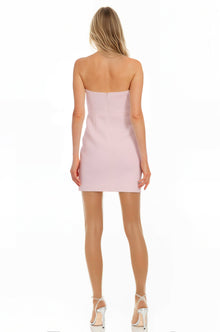 ONE33 SOCIAL | The Cecile Blush Strapless 3D Flower Mini Dress | Pink