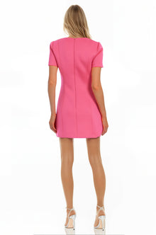 ONE33 SOCIAL | The Vega 3D Fuchsia Flower Cocktail Dress | Pink
