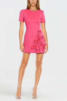 ONE33 SOCIAL | The Vega 3D Fuchsia Flower Cocktail Dress | Pink