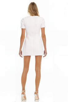 ONE33 SOCIAL | The Vega 3D Ivory Flower Cocktail Dress | White