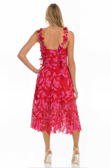 ONE33 SOCIAL | The Athena Floral Sleeveless Dress | Pink / Red