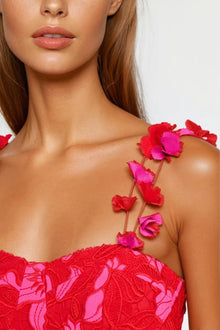 ONE33 SOCIAL | The Athena Floral Sleeveless Dress | Pink / Red