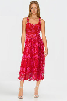 ONE33 SOCIAL | The Athena Floral Sleeveless Dress | Pink / Red