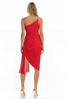 ONE33 SOCIAL | The Adeline Red Spaghetti Strap Cocktail Dress | Red