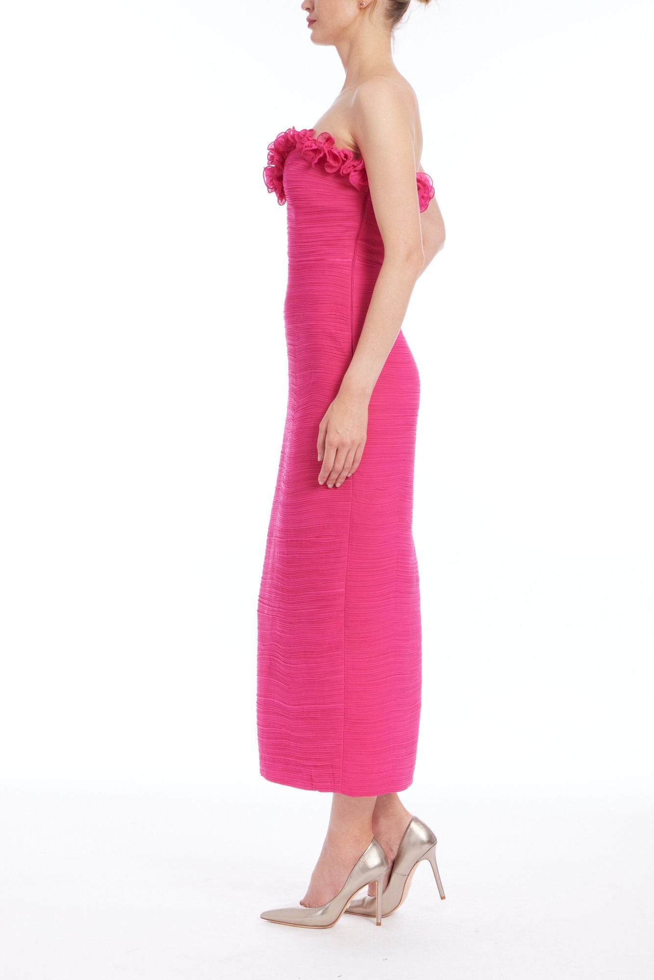 ONE33 SOCIAL | The Mia Strapless Ruffled Gown | Pink