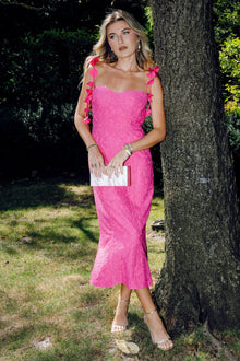 ONE33 SOCIAL | The Zoe Lace Flower Strap Cocktail Dress | Pink