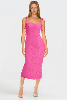 ONE33 SOCIAL | The Zoe Lace Flower Strap Cocktail Dress | Pink