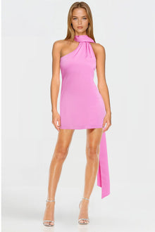 ONE33 SOCIAL | The Layla One-Shoulder Halter Mini Dress | Pink