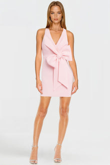 ONE33 SOCIAL | The Amelia Blush Bow Front Mini Dress | Pink