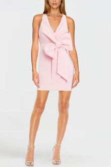 ONE33 SOCIAL | The Amelia Blush Bow Front Mini Dress | Pink