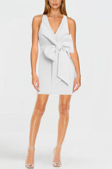 ONE33 SOCIAL | The Amelia Ivory Bow Front Mini Dress | White