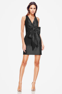 ONE33 SOCIAL | The Amira Black Bow Mini Cocktail Dress | Black