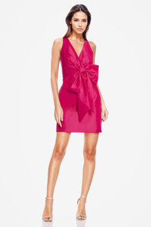 ONE33 SOCIAL | The Amira Hot Pink Bow Mini Cocktail Dress | Pink