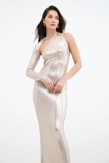 Manhattan Metallic One Shoulder Gown | Stardust