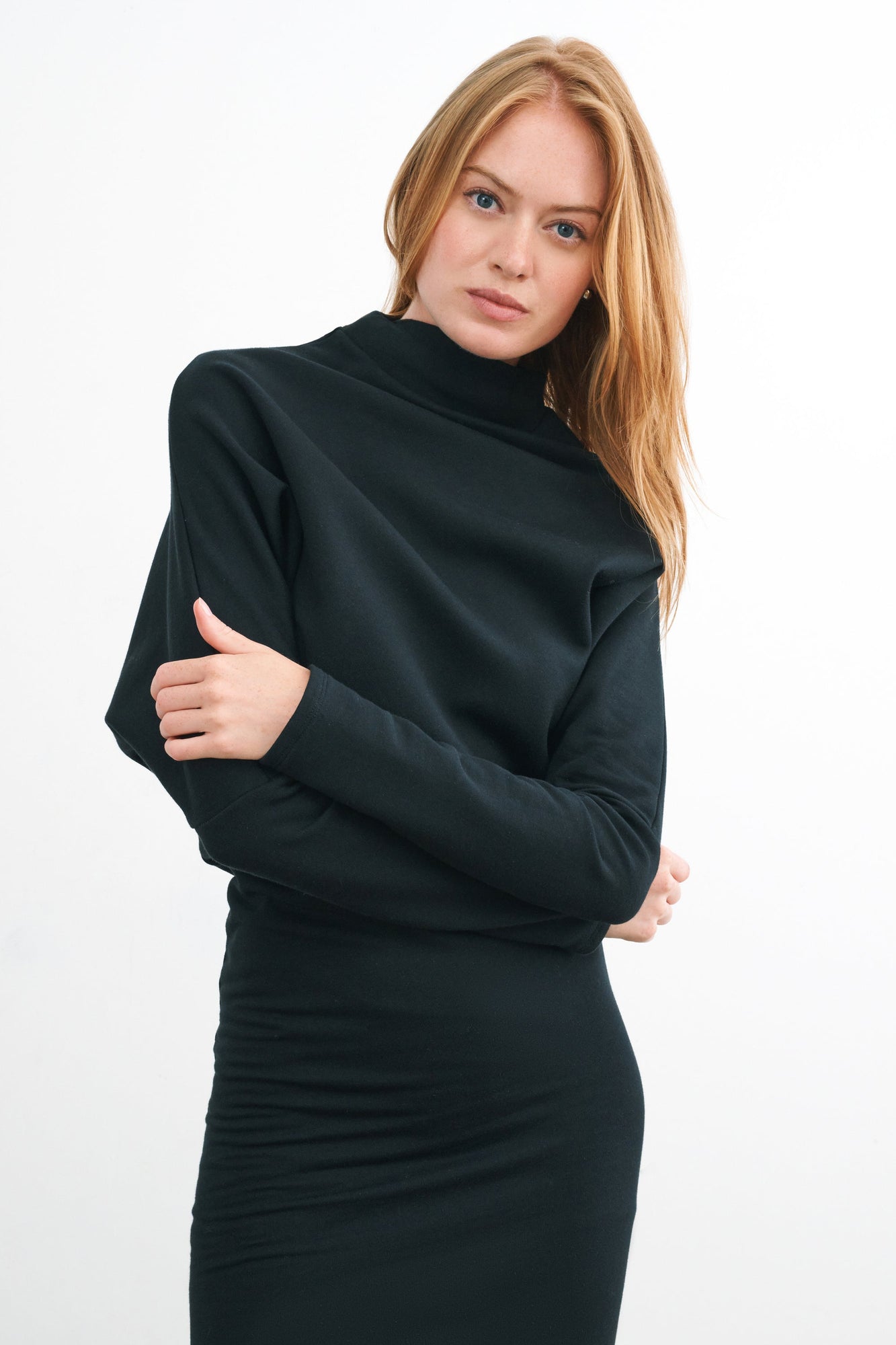 Gaia Sweatshirt Dress | Black